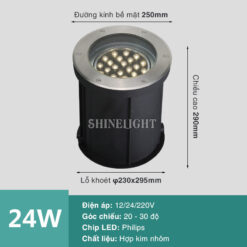 Đèn âm đất chỉnh hướng cao cấp SLHDB