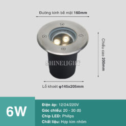 Đèn âm đất chỉnh hướng cao cấp SLHDB