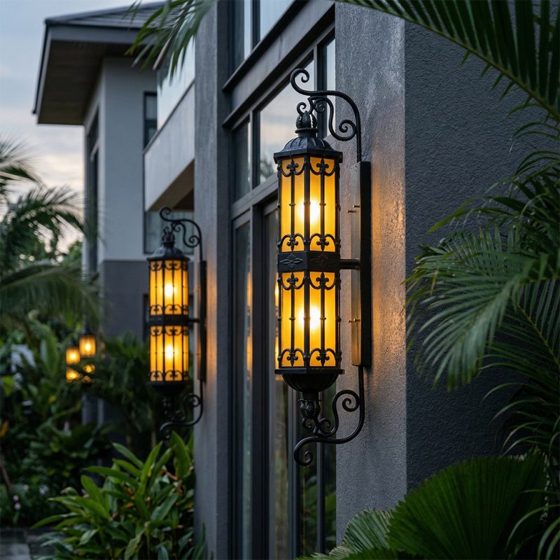 Đèn gắn tường ngoài trời KS-T100 KASO Lightning nhôm đúc nguyên khối phong cách tân cổ điển