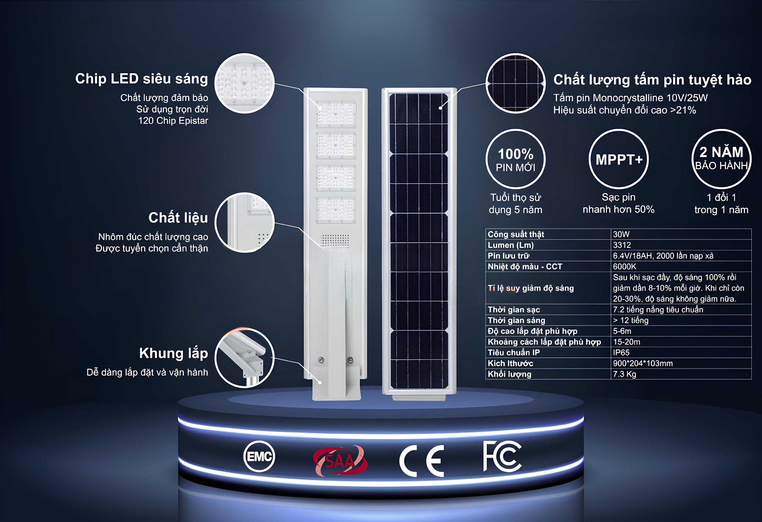 Đèn đường năng lượng mặt trời SL-VK300C
